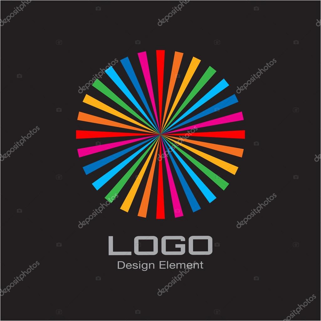 Colorful Bright Rainbow Circle Logo. Vector Illustration