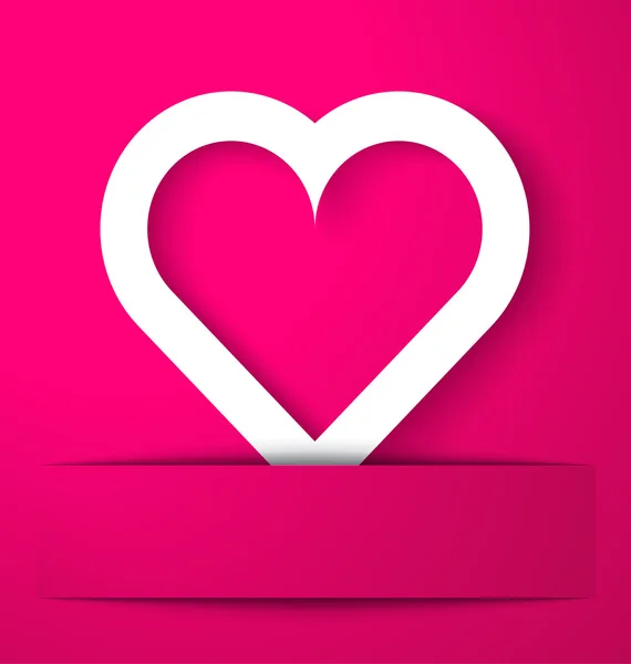 Heart applique on pink background — Stock Vector