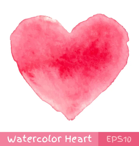 Coeur aquarelle rose — Image vectorielle