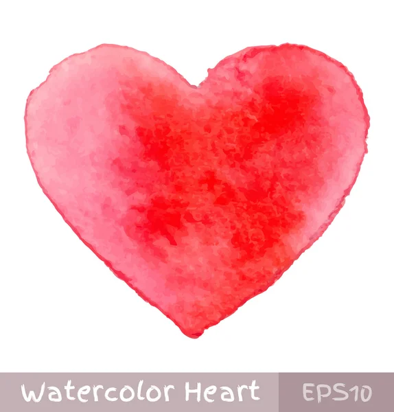 Rotes Aquarell Herz — Stockvektor