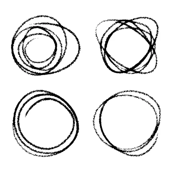 Ensemble de cercles à gribouiller dessinés à la main — Image vectorielle