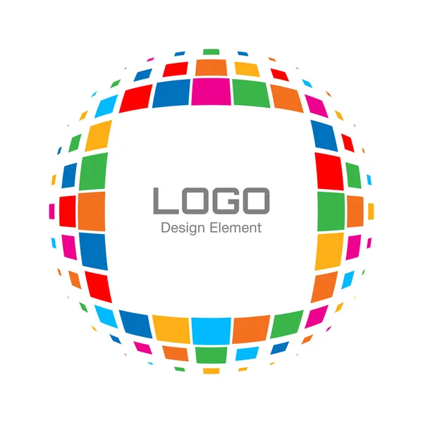 Abstracte heldere Rainbow halftoon Logo — Stockvector