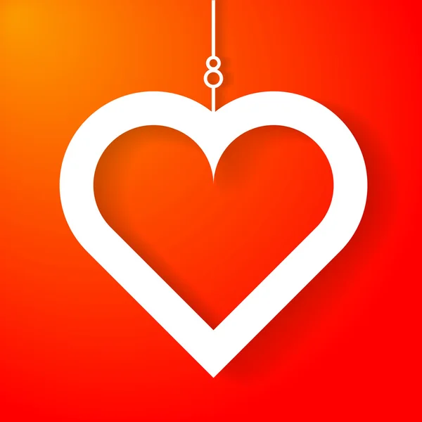 Applique coeur sur fond orange — Image vectorielle