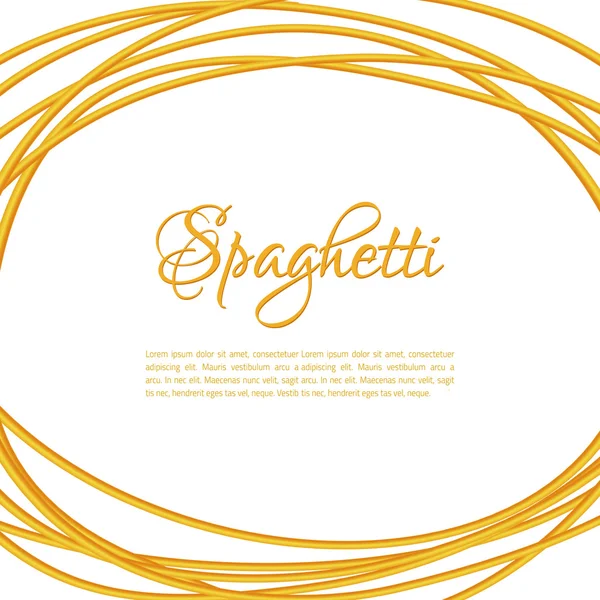 Gerçekçi bükülmüş spagetti makarna daire çerçeve — Stok Vektör