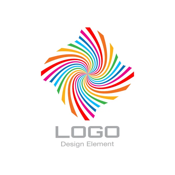 Logotipo espiral colorido arco-íris brilhante . —  Vetores de Stock