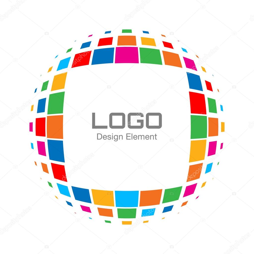 Abstract Bright Rainbow Halftone Logo, vector illustration