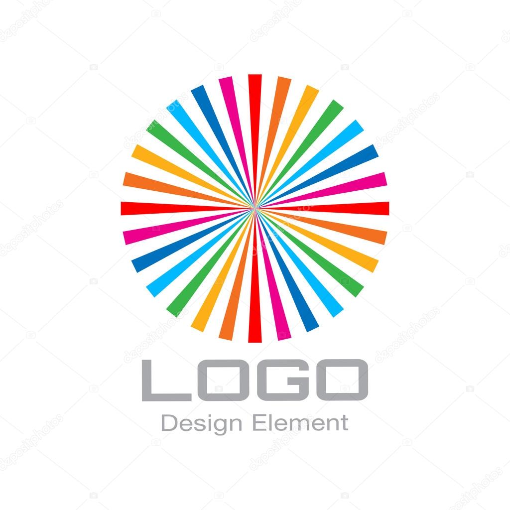 Colorful Bright Rainbow Circle Logo. Vector Illustration