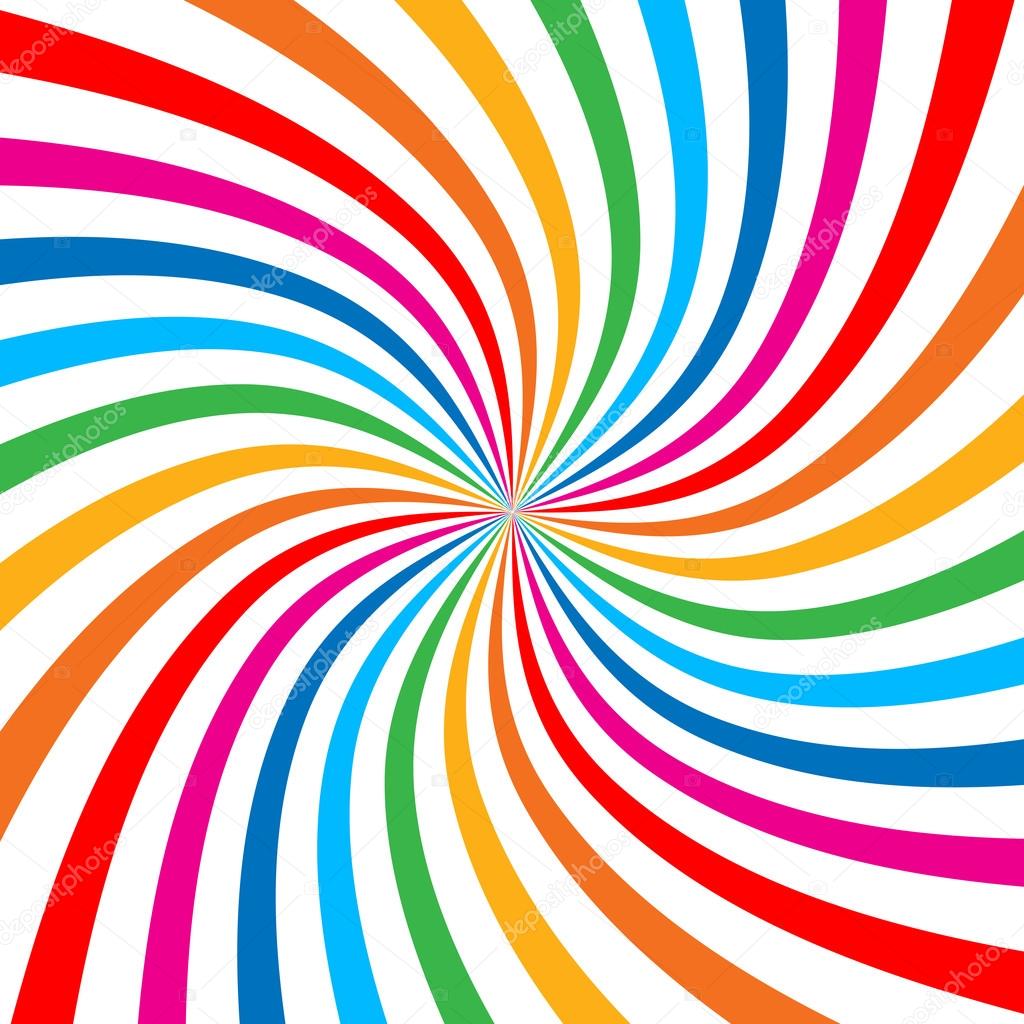 Colorful Bright Rainbow Spiral Background.
