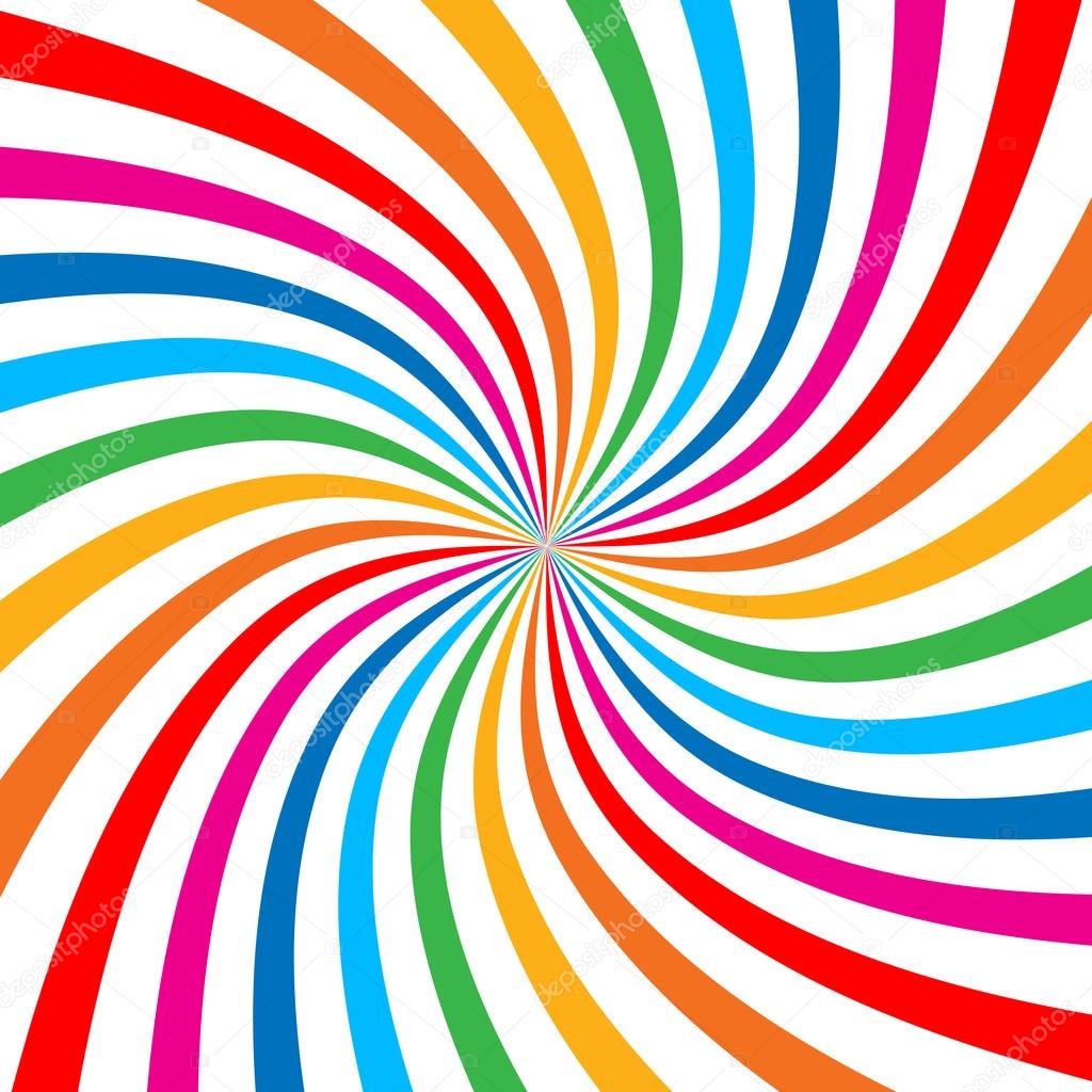 Colorful Bright Rainbow Spiral Background. Vector logo design element