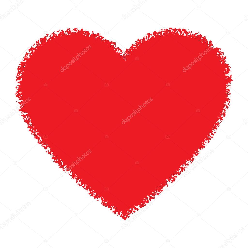 Red Hand Drawn Grunge Heart logo