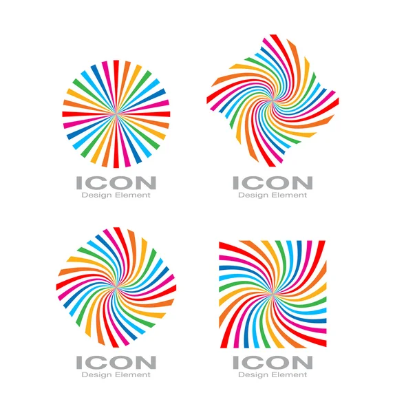Zestaw Rainbow jasny kolorowy spirala Logo. — Wektor stockowy