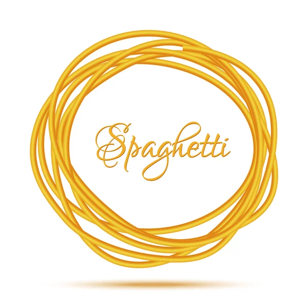 Marco realista del círculo de pasta de espaguetis retorcidos — Vector de stock