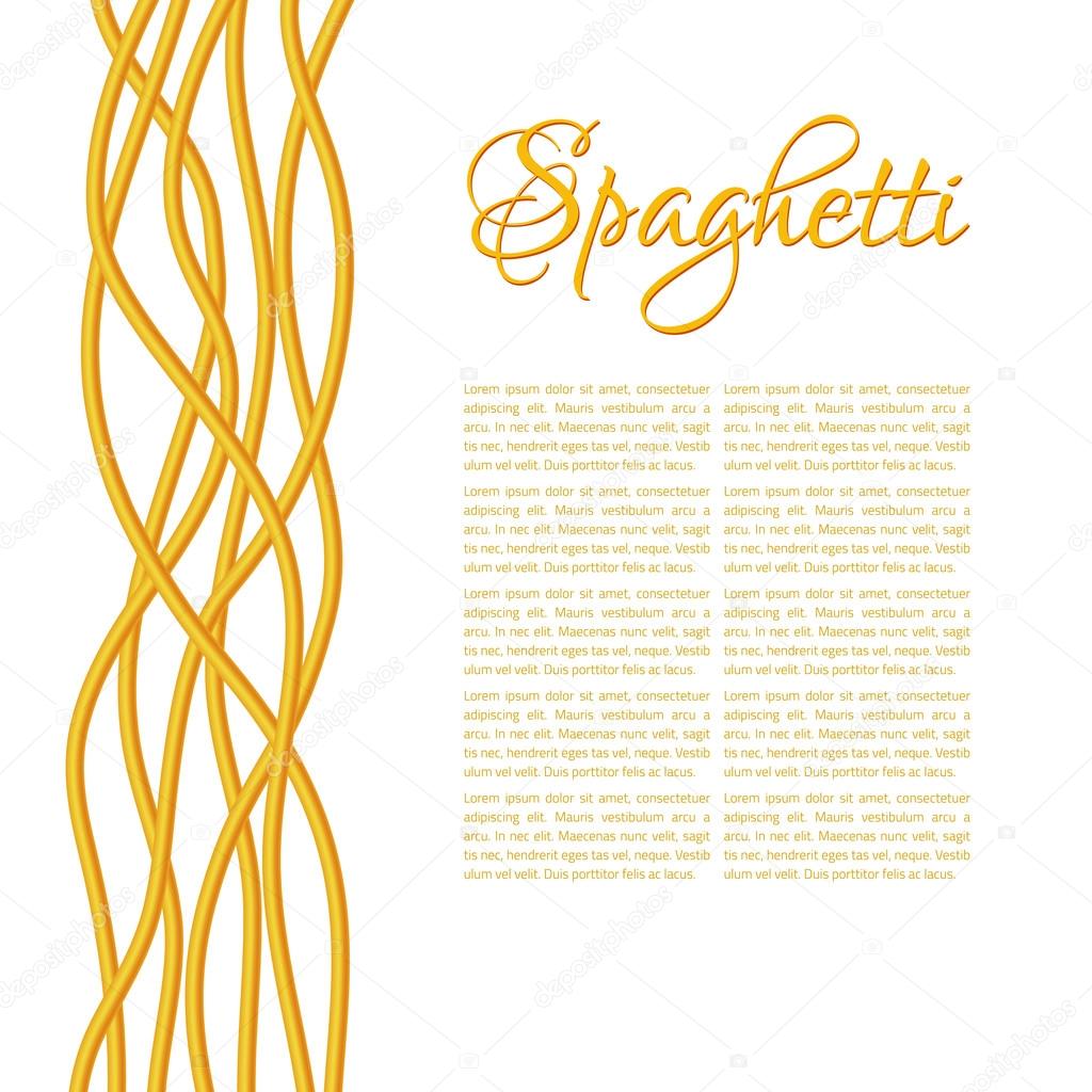 Realistic Twisted Spaghetti Pasta, vertical composition