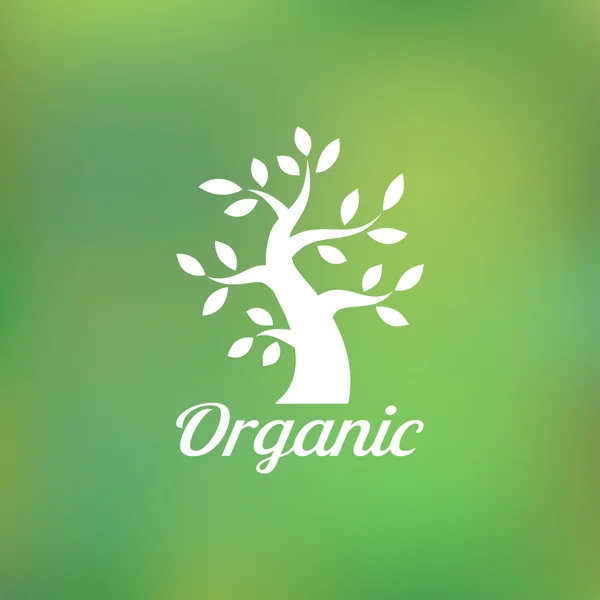 Organikus zöld fa logó, öko embléma, ökológia természeti szimbólum — Stock Vector