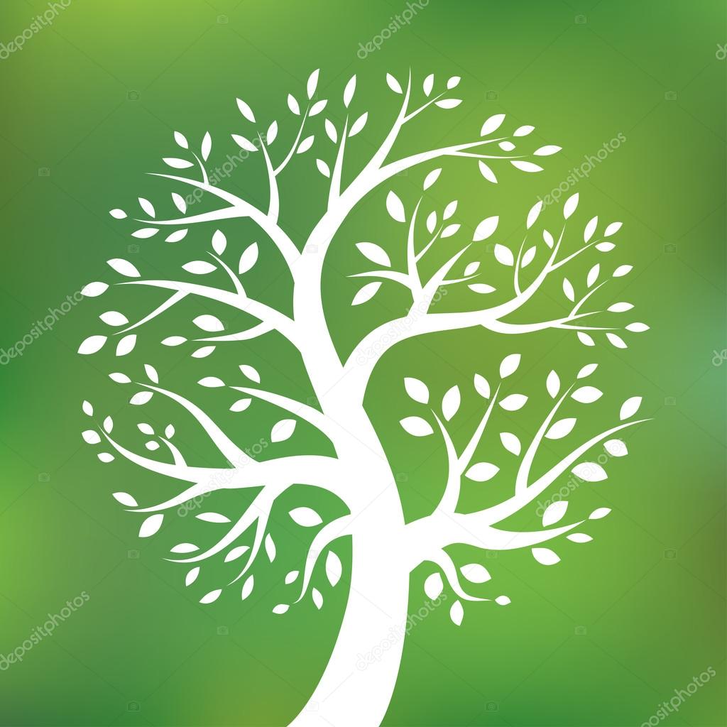 Organic green tree logo, eco emblem, ecology natural symbol