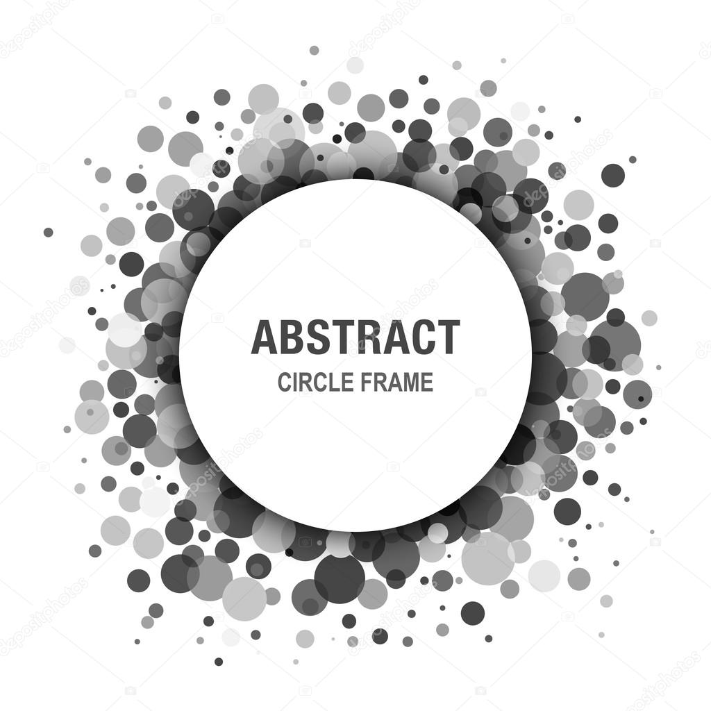Gray  Abstract Circle Frame Design Element