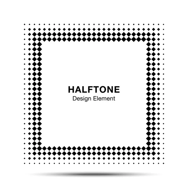 Black Abstract Halftone Square Frame — стоковый вектор