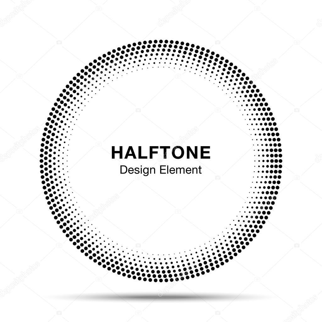 Black Abstract Halftone Circle Logo Design Element