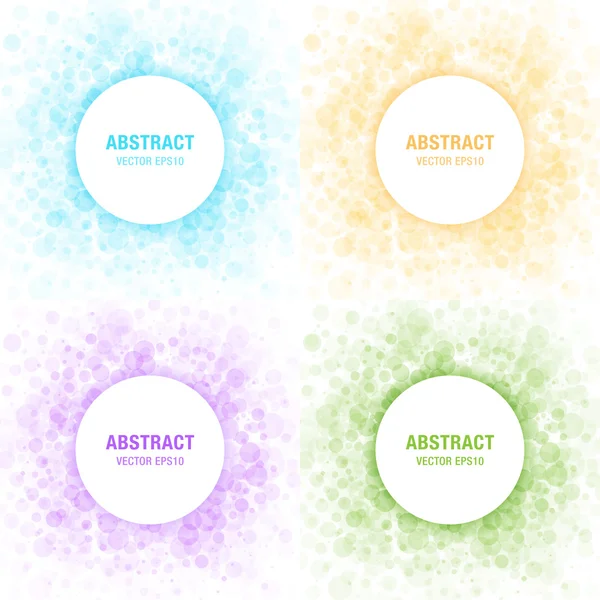 Conjunto de marcos de círculos abstractos de luz colorida — Vector de stock