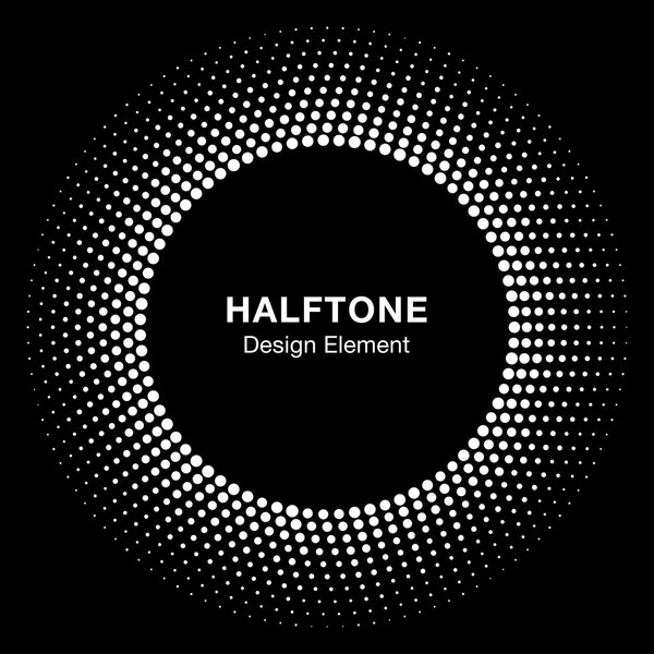 White Abstract Halftone Circle Logo Design Element