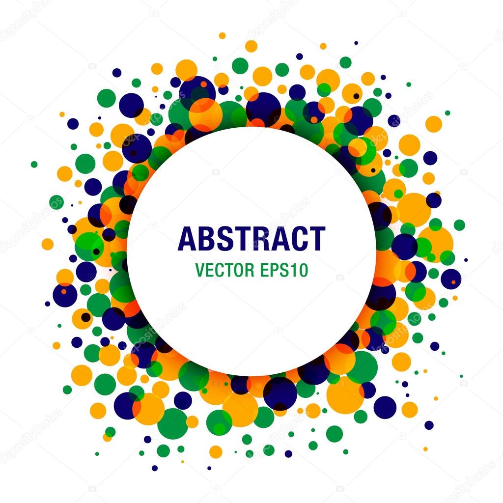 Bright  Abstract Circle Frame Design Element using Brazil flag colors, vector illustration