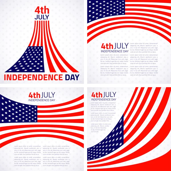 Set of Stylish American Independence day design. — Stock Vector