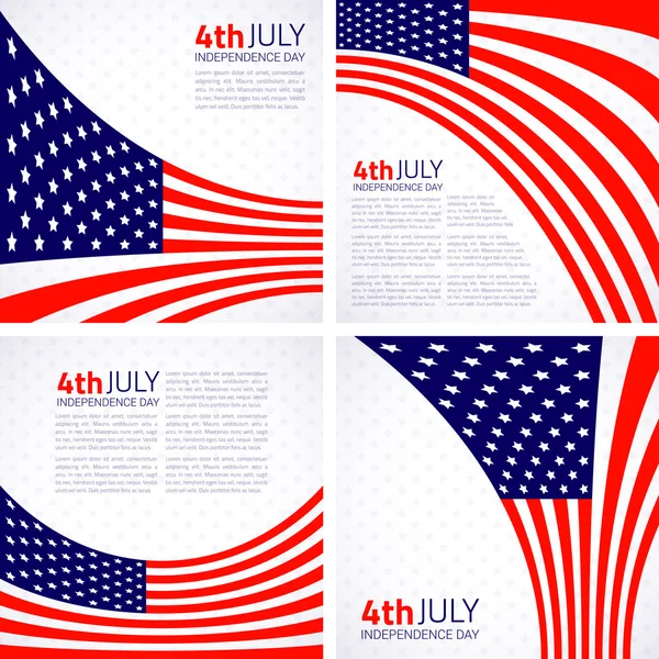 Σύνολο του σχεδιασμού ημέρα κομψό αμερικανική ανεξαρτησία. — Διανυσματικό Αρχείο