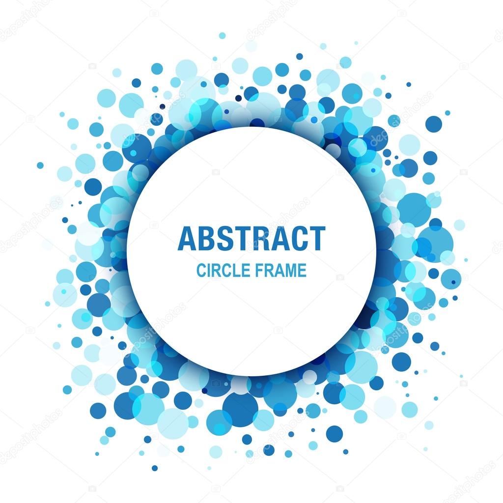 Blue Light Abstract Circle Frame Design Element, vector illustration