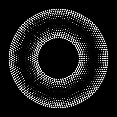 Siyah soyut yarı ton daire Logo tasarım öğesi