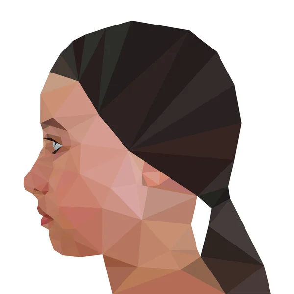 Profil de Modern Girl, perche triangulaire géométrique — Image vectorielle