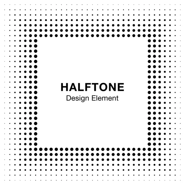 Black Abstract Halftone Square Frame — стоковый вектор