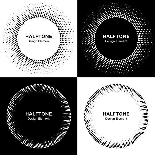 Set of  Abstract Halftone Circles, Logo Design Elements