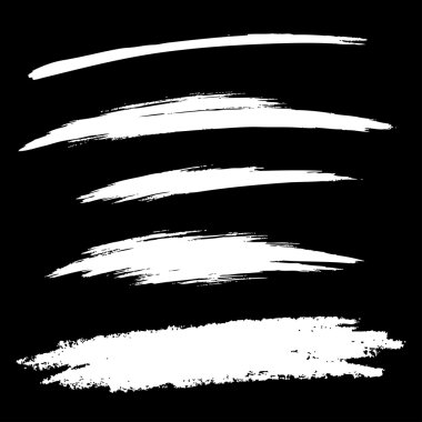 Set of White Hand Drawn Grunge Brush Smears clipart