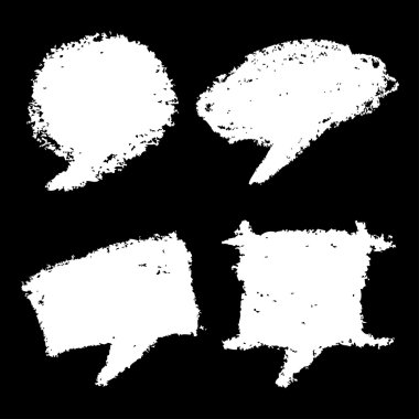 Beyaz elle çizilmiş Grunge kabarcıklar kümesi