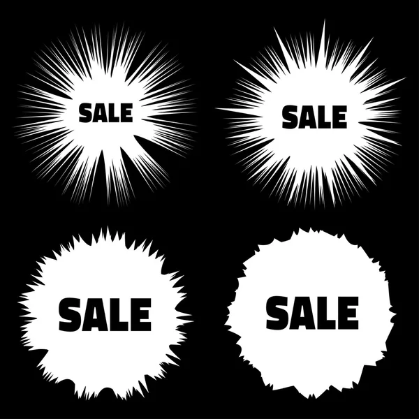 Set of White Grunge Cloud Explosions — Stock Vector