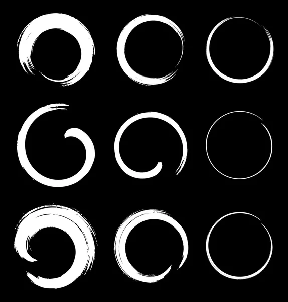 Set de manchas Grunge Circle blancas — Vector de stock