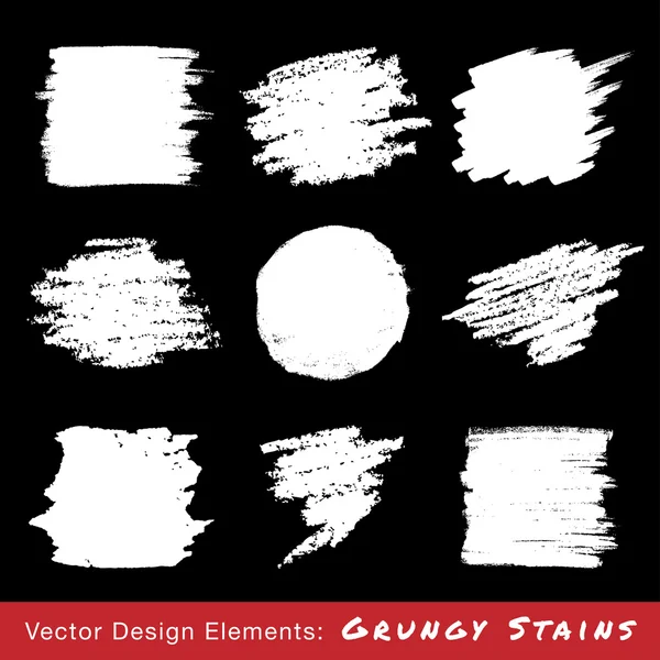 Set di sfondi Grunge disegnati a mano bianca . — Vettoriale Stock
