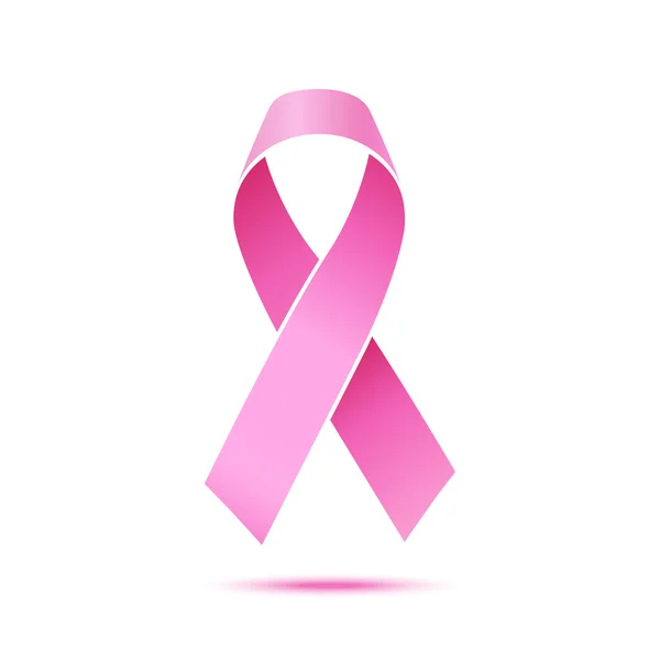 Ljusa realistiska rosa bandikon, breast cancer awareness symbol — Stock vektor