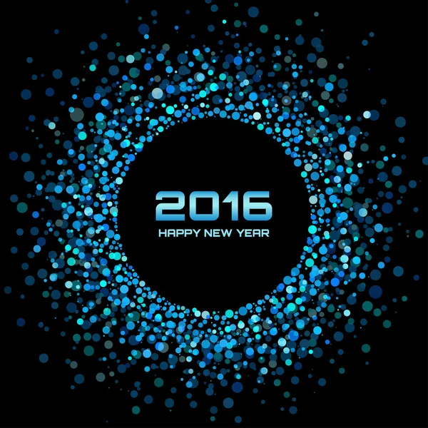 Blauwe lichte Nieuwjaar 2016 achtergrond — Stockvector
