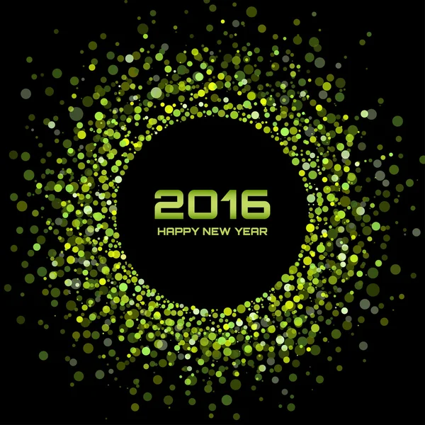Groene lichte Nieuwjaar 2016 achtergrond — Stockvector
