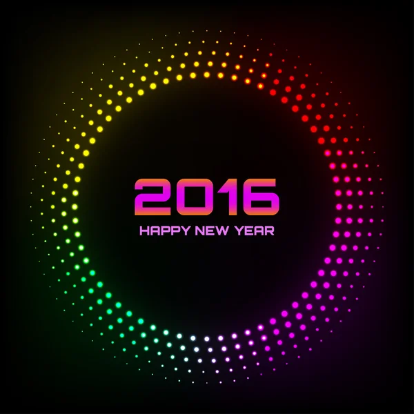 Kleurrijke heldere abstracte halftoon Nieuwjaar 2016 achtergrond — Stockvector