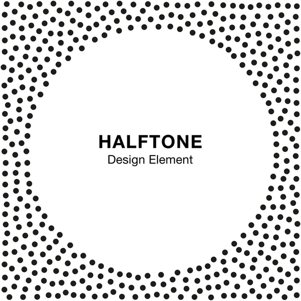 Abstract Halftone Dots Frame. Circle  Background. — Stock Vector