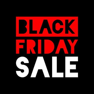 Siyah Cuma satış beyaz - siyah arka plan üzerinde kırmızı simge