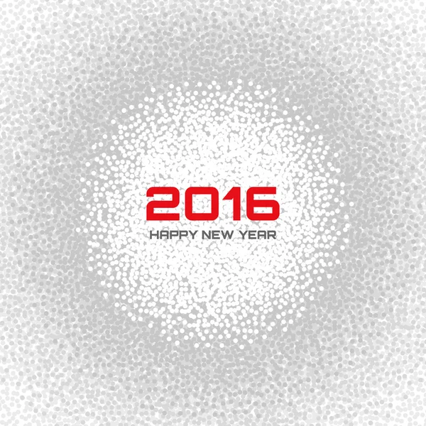 Gris - Luz blanca Año Nuevo 2016 Fondo de copo de nieve — Vector de stock