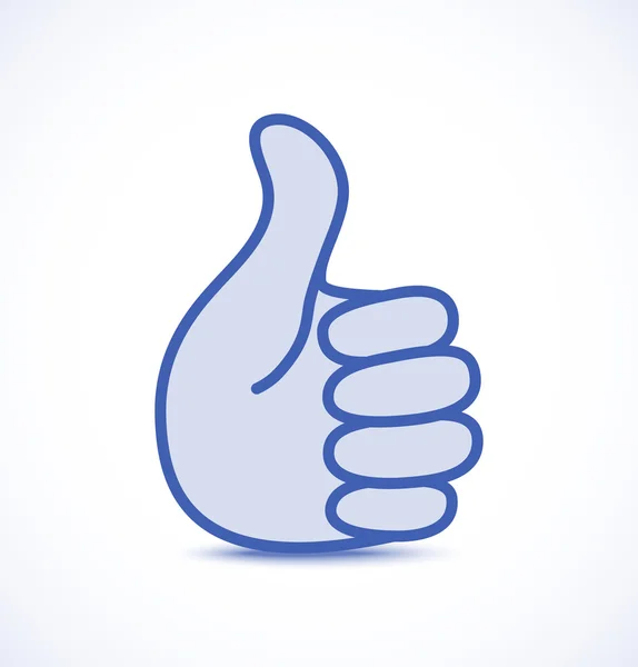 Blue thumb up icon — Stock Vector