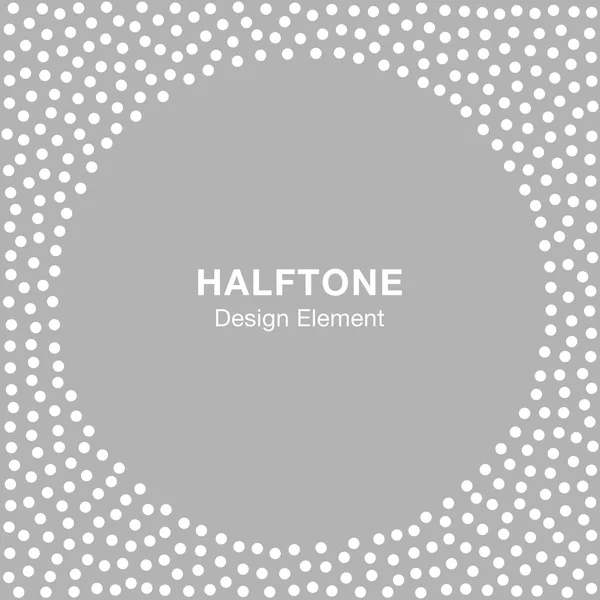 Abstract Halftone White Dots Frame on Gray Silver Background. Ci — Stock Vector