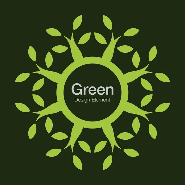 緑の木のラウンド バイオ アイコン。エコ有機概念ロゴ. — ストックベクタ