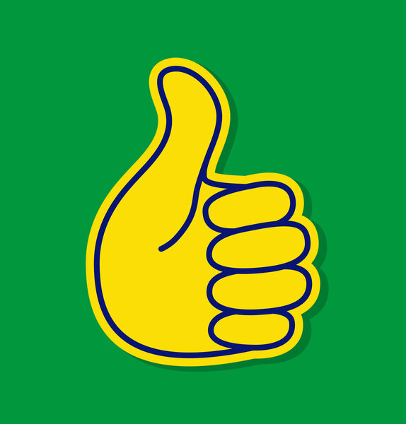 Thumb up using Brazil flag colors