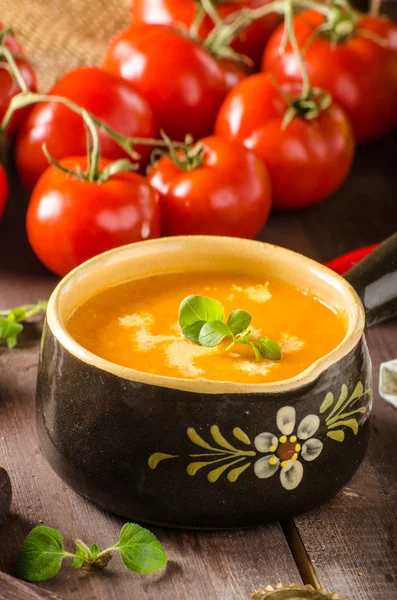 Kremowa zupa pomidorowa — Zdjęcie stockowe