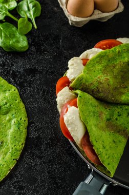 Ev yapımı ıspanaklı krep